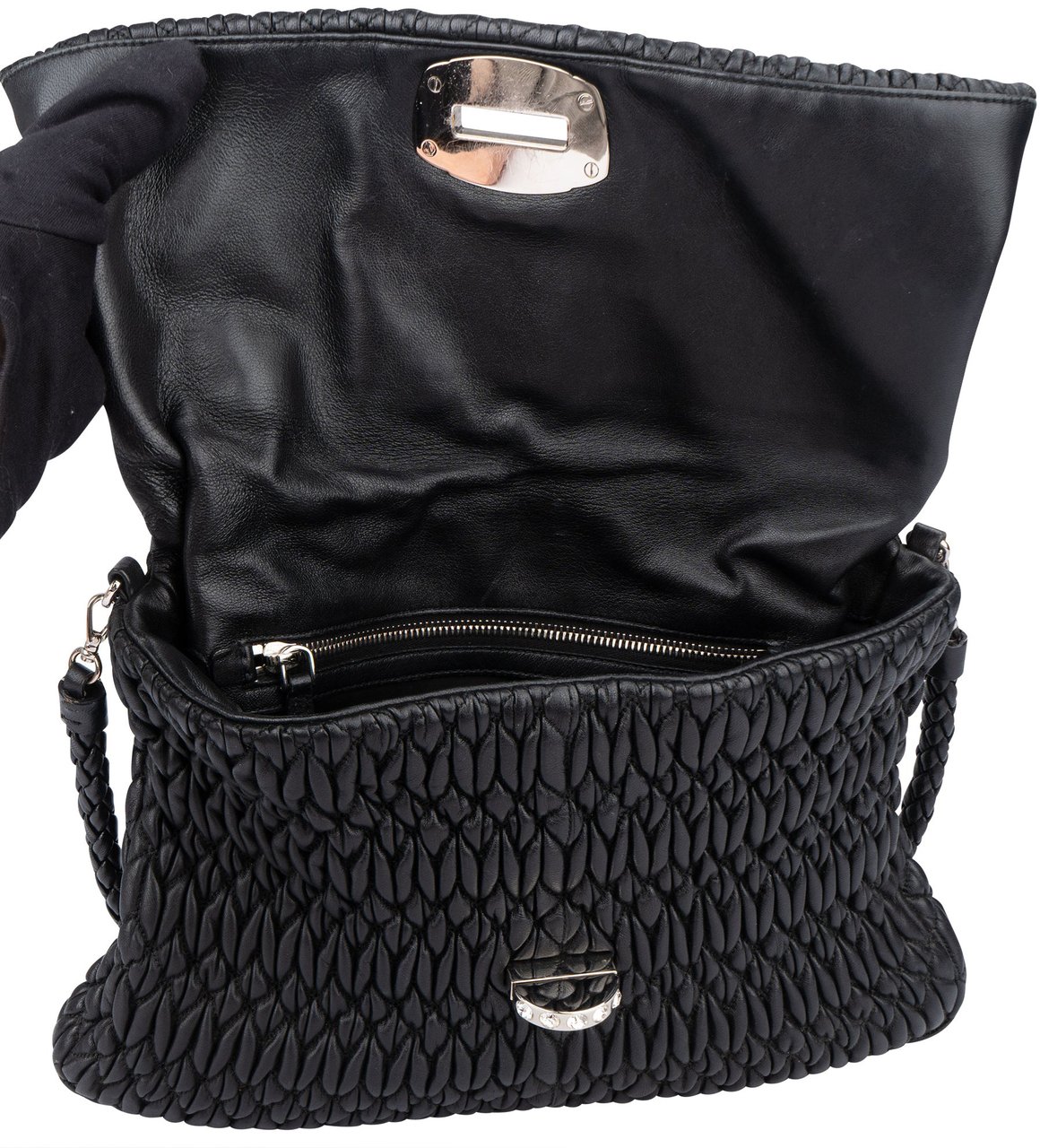 Miu Miu Miu Miu Quilted Leather Crystal Shoulder Bag Divers