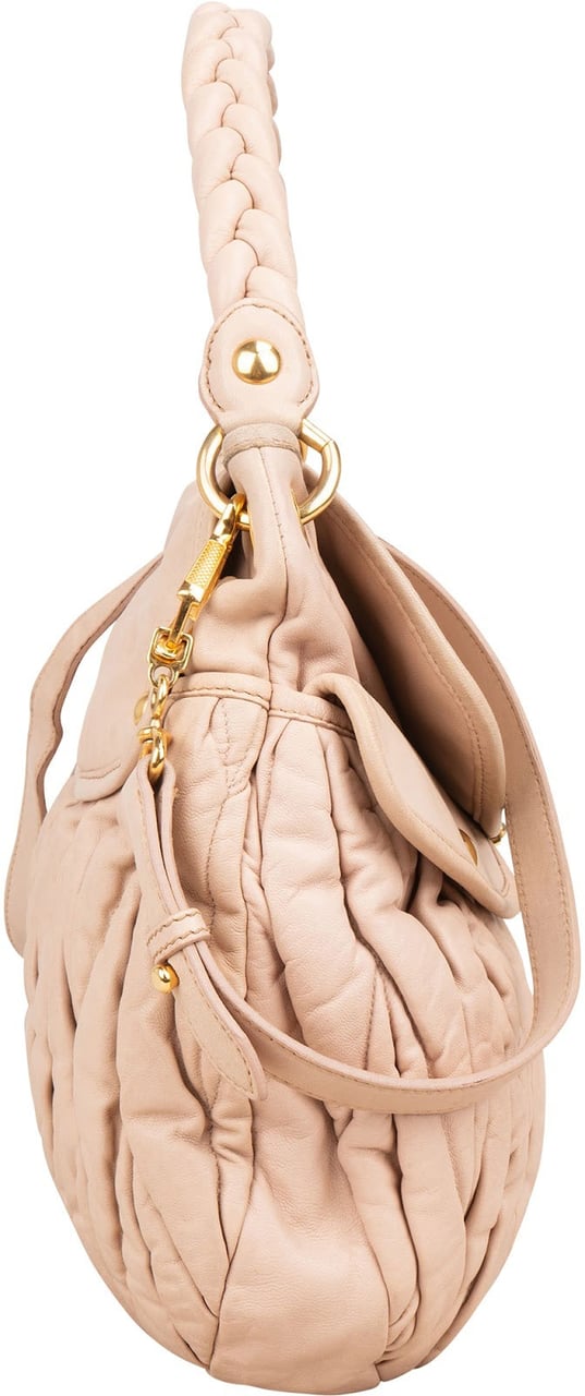 Miu Miu Miu Miu Matelassé Leather City Handbag Rood