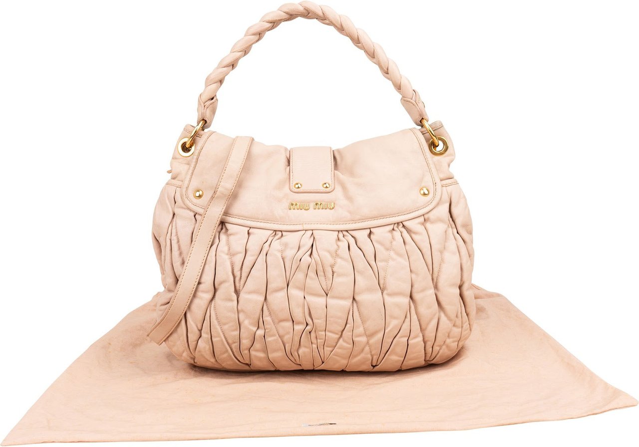 Miu Miu Miu Miu Matelassé Leather City Handbag Rood