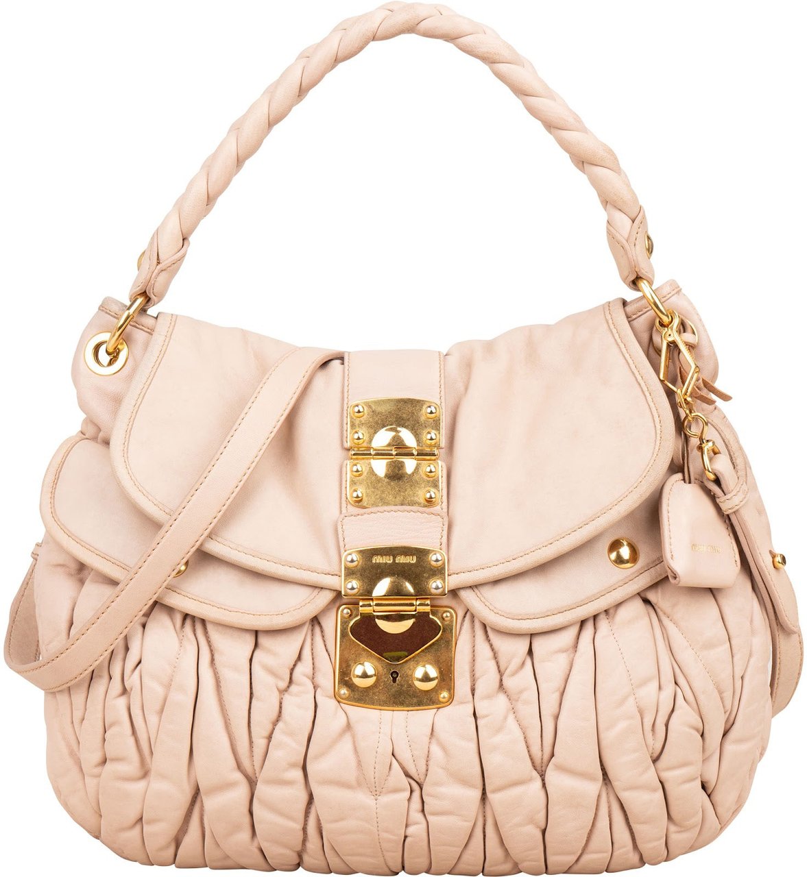 Miu Miu Miu Miu Matelassé Leather City Handbag Rood