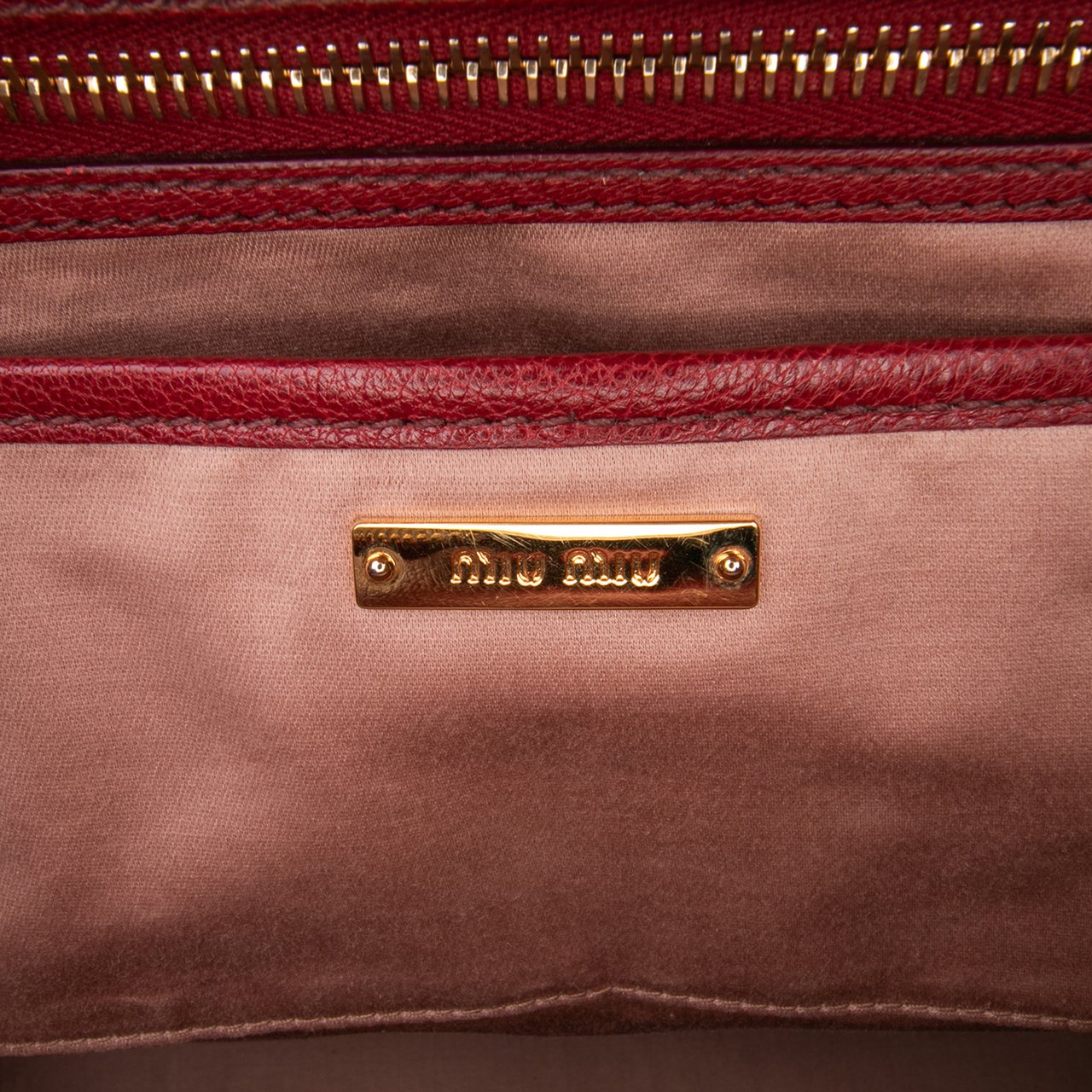Miu Miu Bicolor Goatskin Madras Boston Bag Oranje