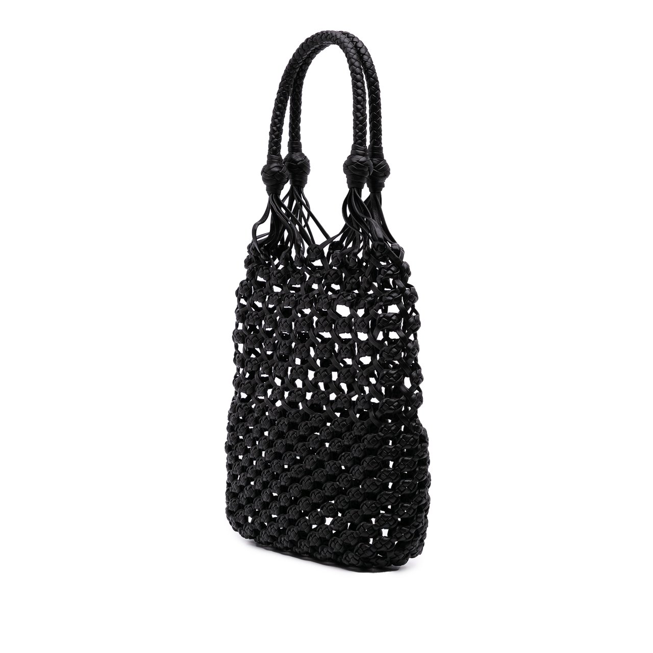 Miu Miu Nappa Macrame Bucket Bag Zwart