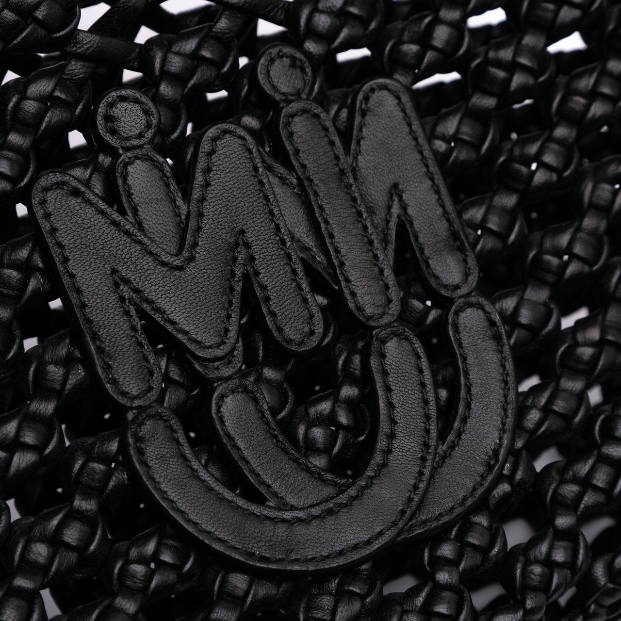 Miu Miu Nappa Macrame Bucket Bag Zwart