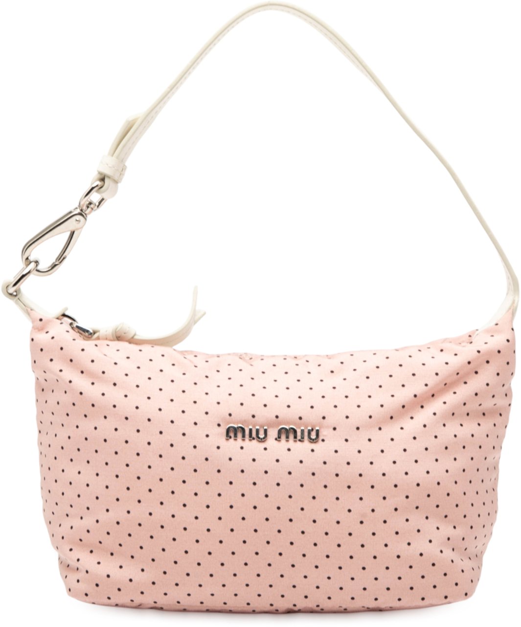 Miu Miu Nylon Polka Dot Shoulder Bag Roze