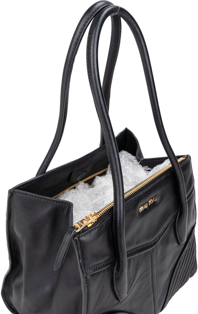 Miu Miu Miu Miu Quilted Nappa Leather Chevron Biker Handbag Divers