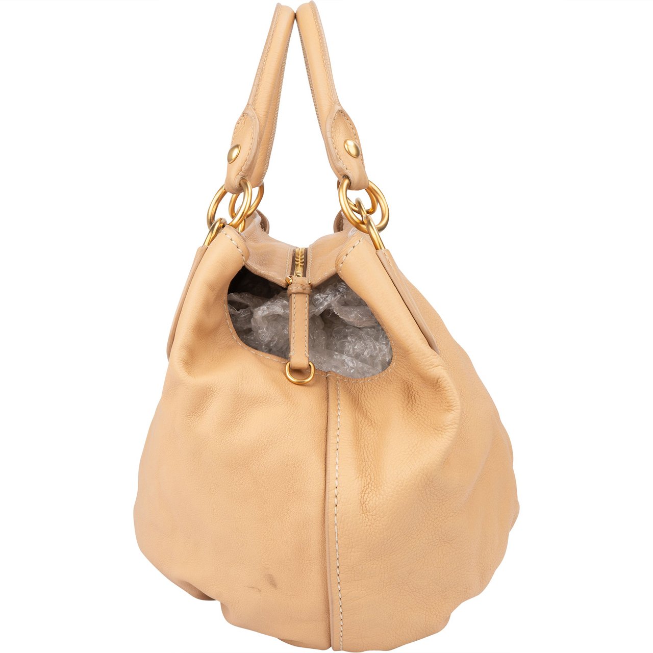 Miu Miu Beige Soft Leather Classic Handbag Beige