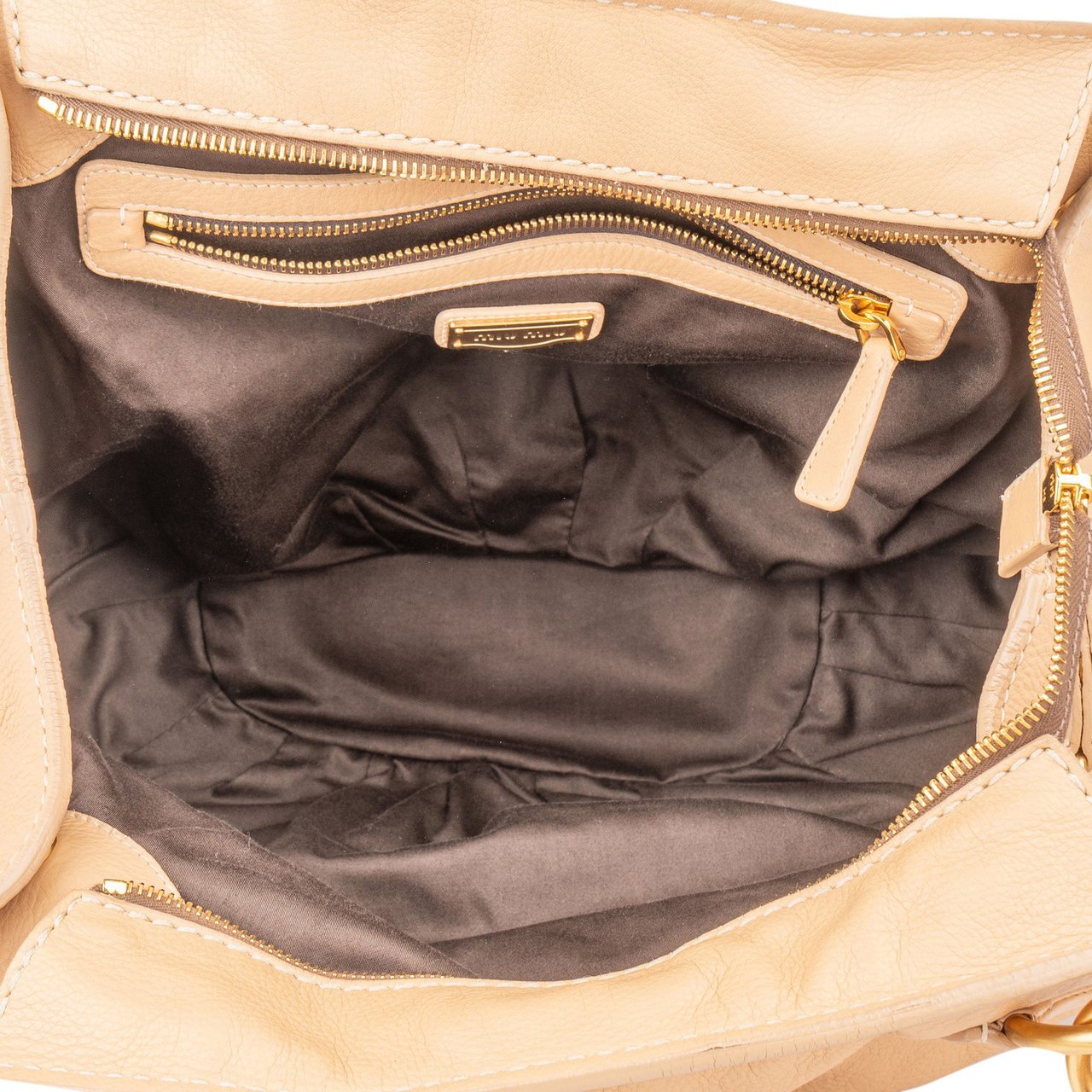 Miu Miu Miu Miu Beige Soft Leather Classic Handbag Beige