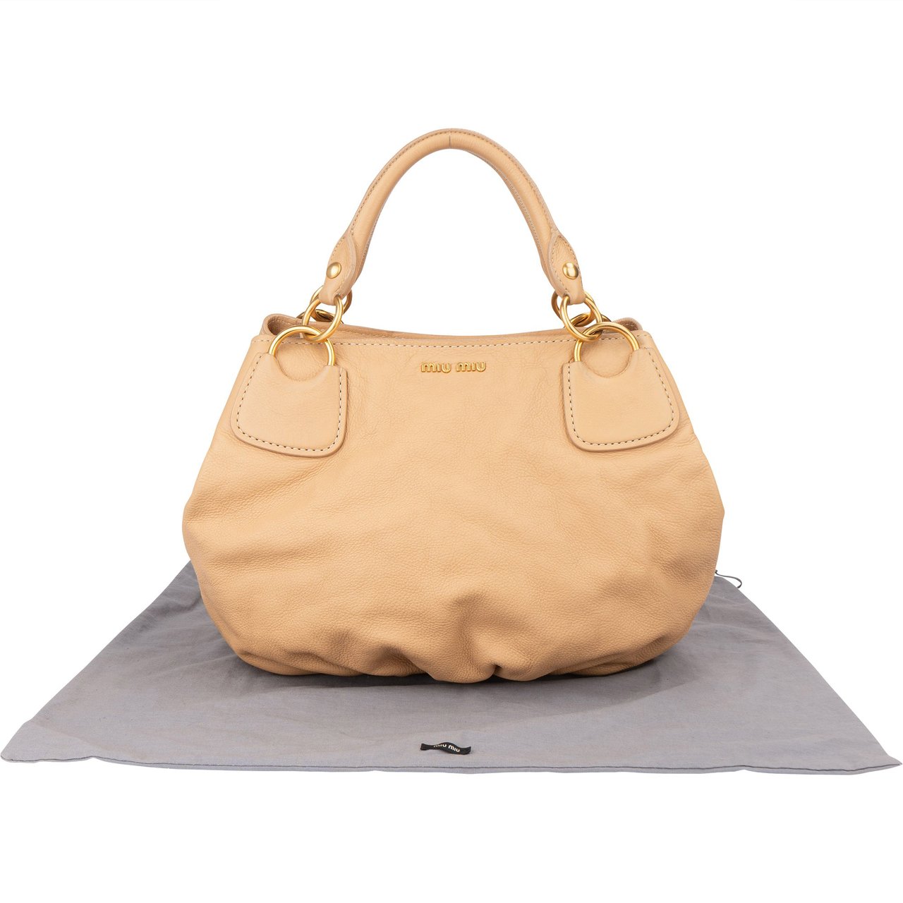 Miu Miu Miu Miu Beige Soft Leather Classic Handbag Beige