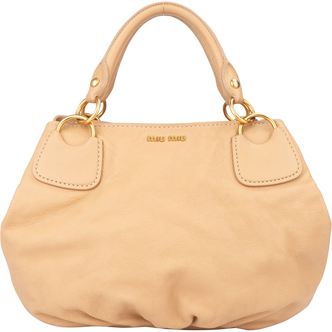 Miu Miu Beige Soft Leather Classic Handbag Beige