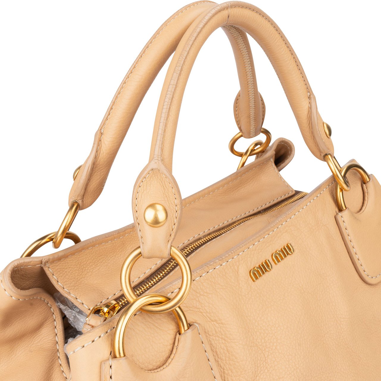 Miu Miu Beige Soft Leather Classic Handbag Beige