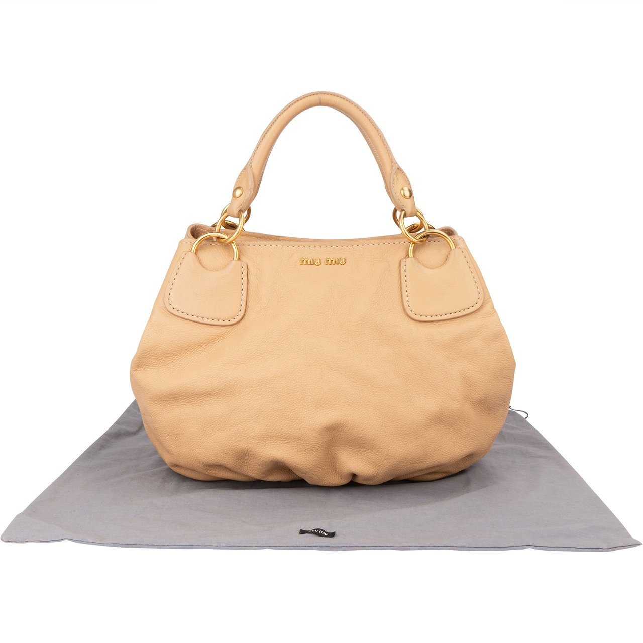 Miu Miu Beige Soft Leather Classic Handbag Beige