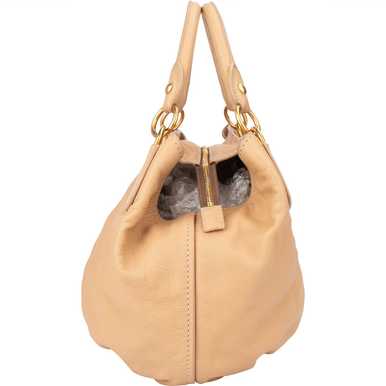 Miu Miu Beige Soft Leather Classic Handbag Beige