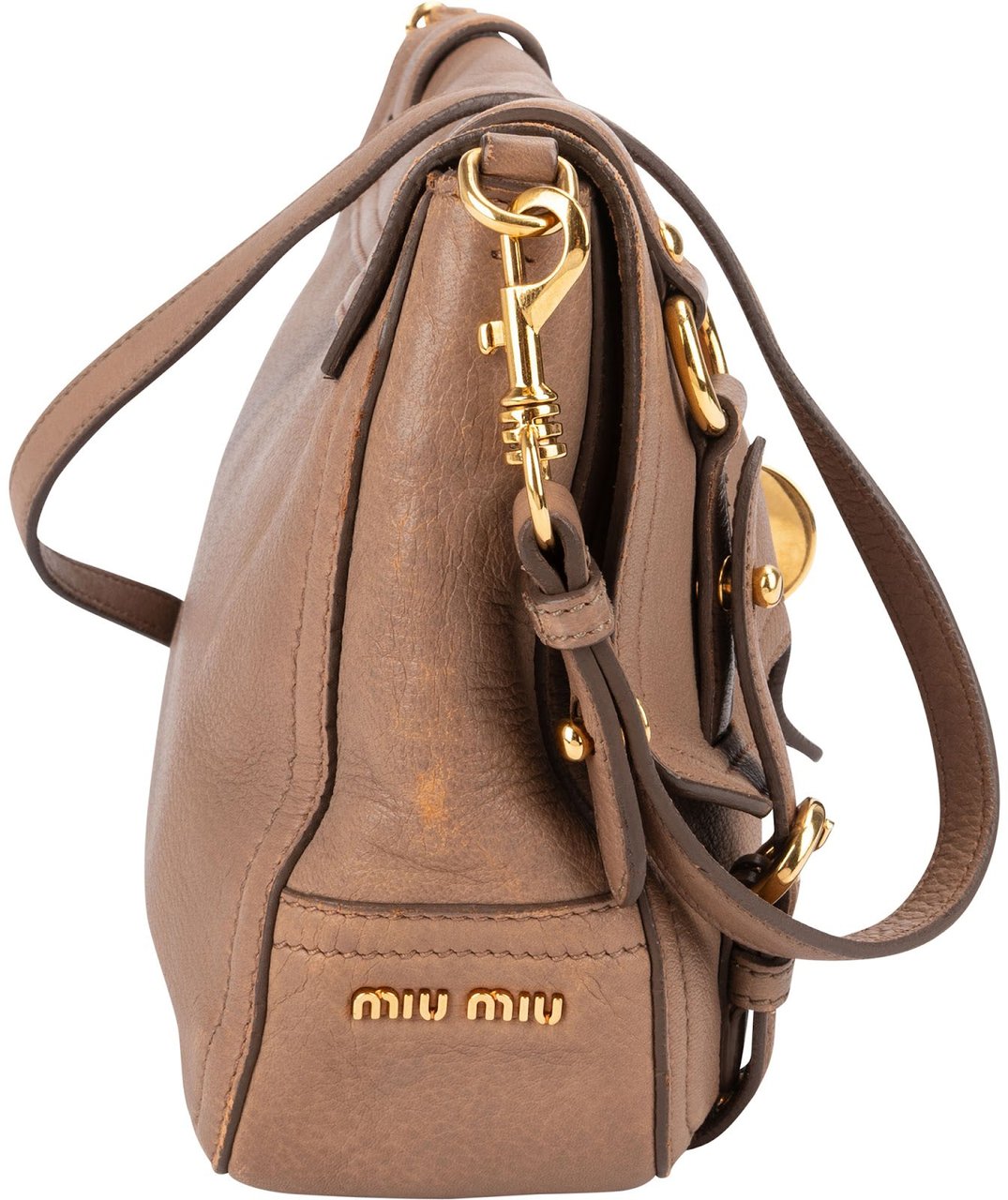 Miu Miu Leather Cervo Flap Turnlock Crossbody Shoulder Bag Divers