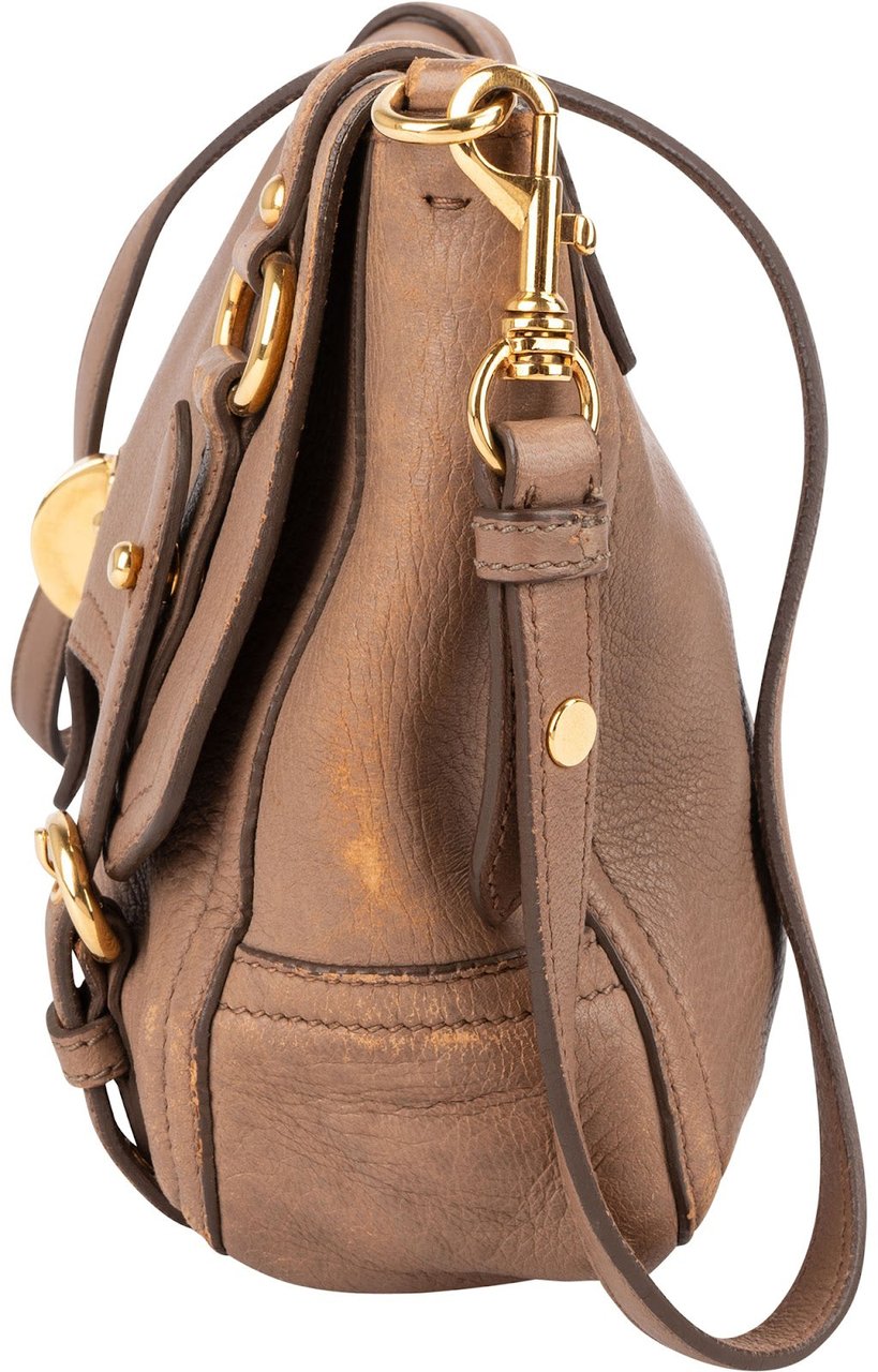 Miu Miu Leather Cervo Flap Turnlock Crossbody Shoulder Bag Divers