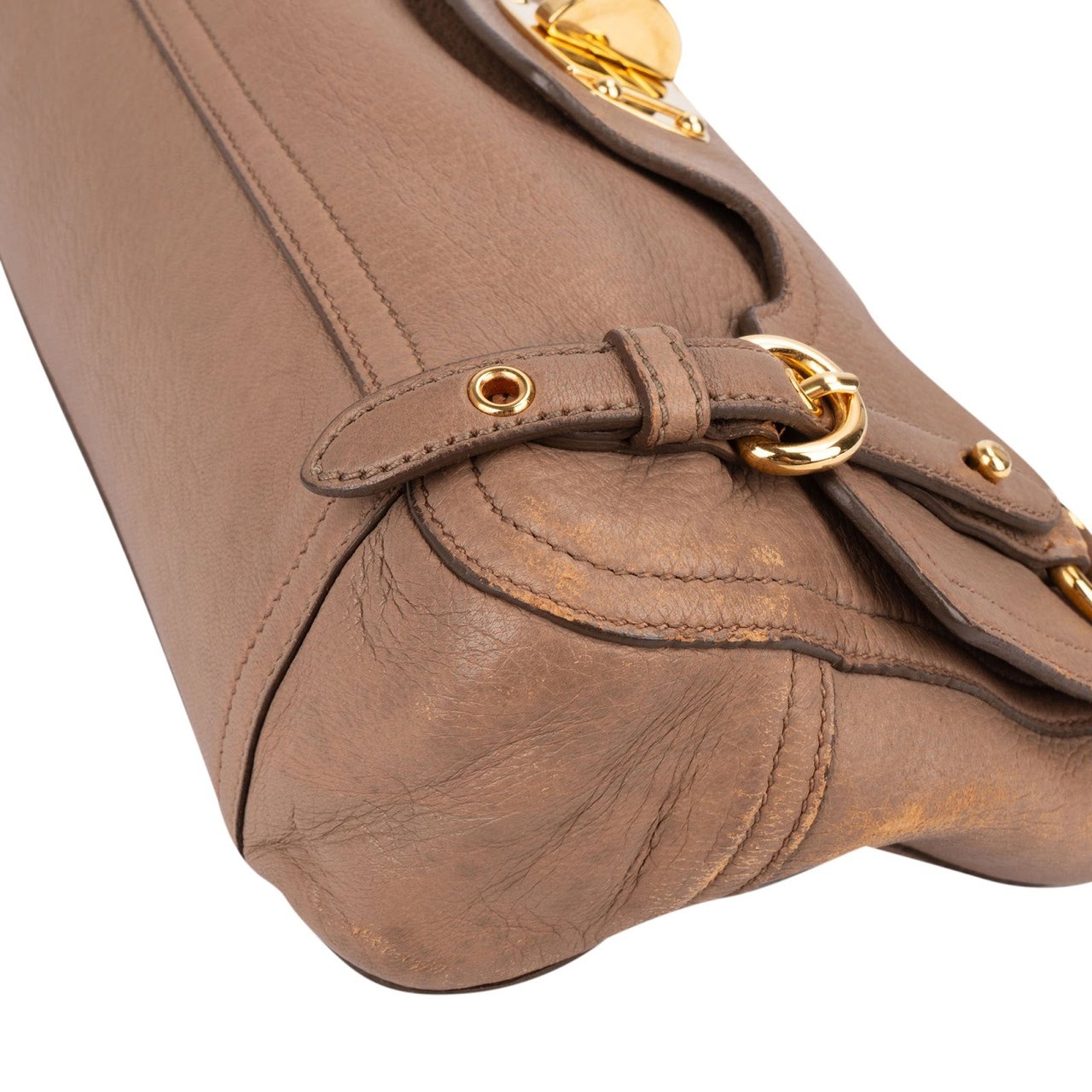 Miu Miu Leather Cervo Flap Turnlock Crossbody Shoulder Bag Divers