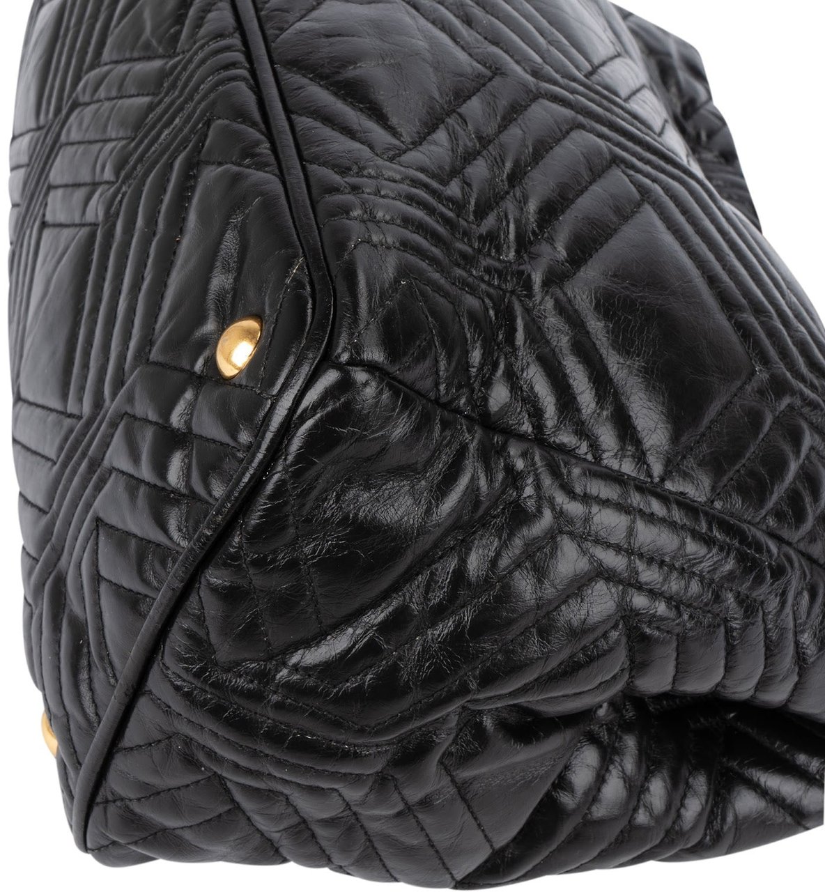 Miu Miu Quilted Nappa Leather Tote Handbag Zwart