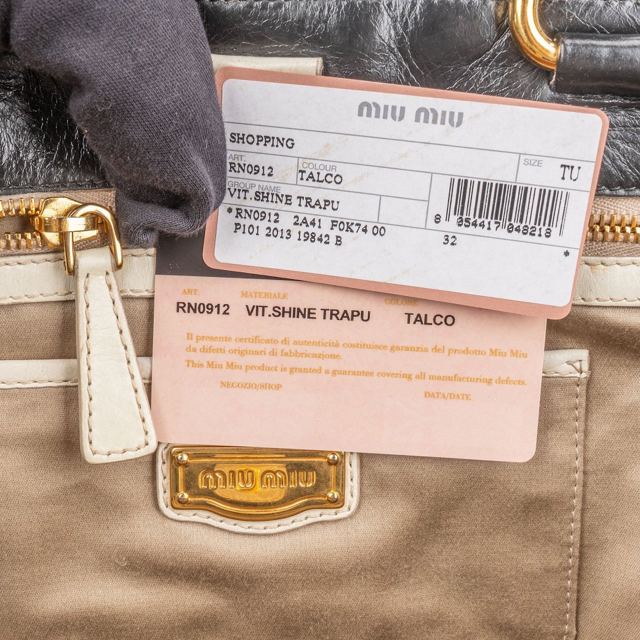 Miu Miu Quilted Nappa Leather Tote Handbag Zwart