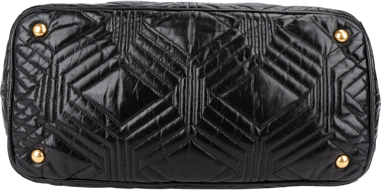 Miu Miu Quilted Nappa Leather Tote Handbag Zwart