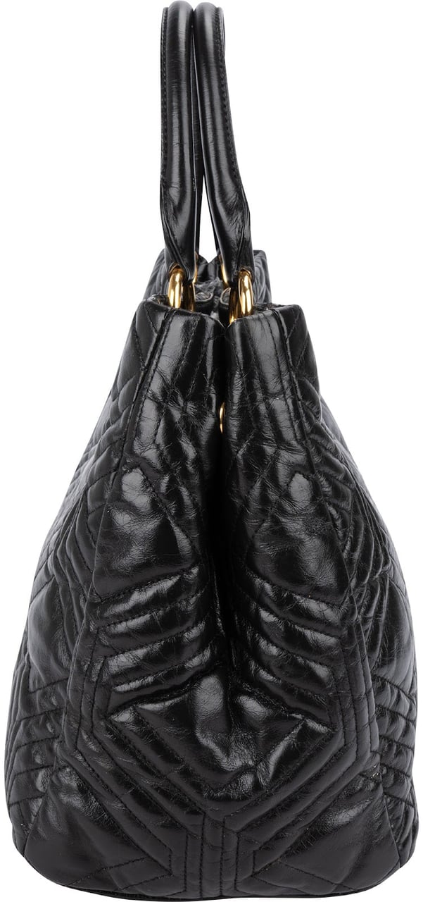 Miu Miu Quilted Nappa Leather Tote Handbag Zwart