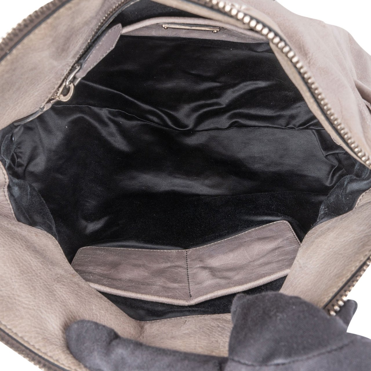 Miu Miu Miu Miu Grey Vitello Lux Bow Satchel Handbag Donkergrijs