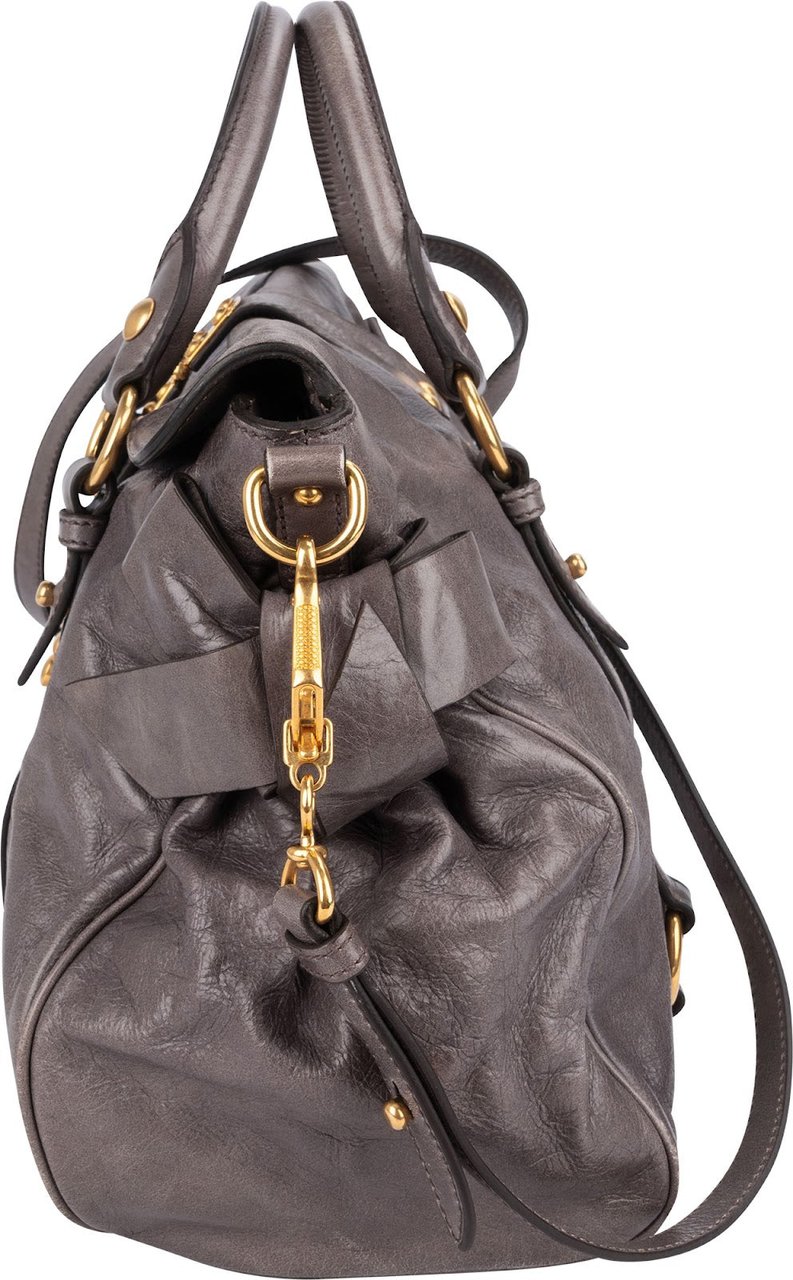 Miu Miu Miu Miu Vitello Lux Bow City Satchel Handbag Divers