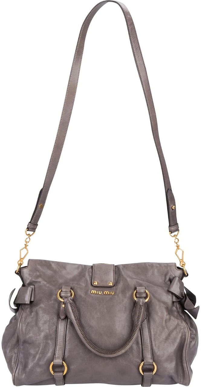 Miu Miu Miu Miu Vitello Lux Bow City Satchel Handbag Divers