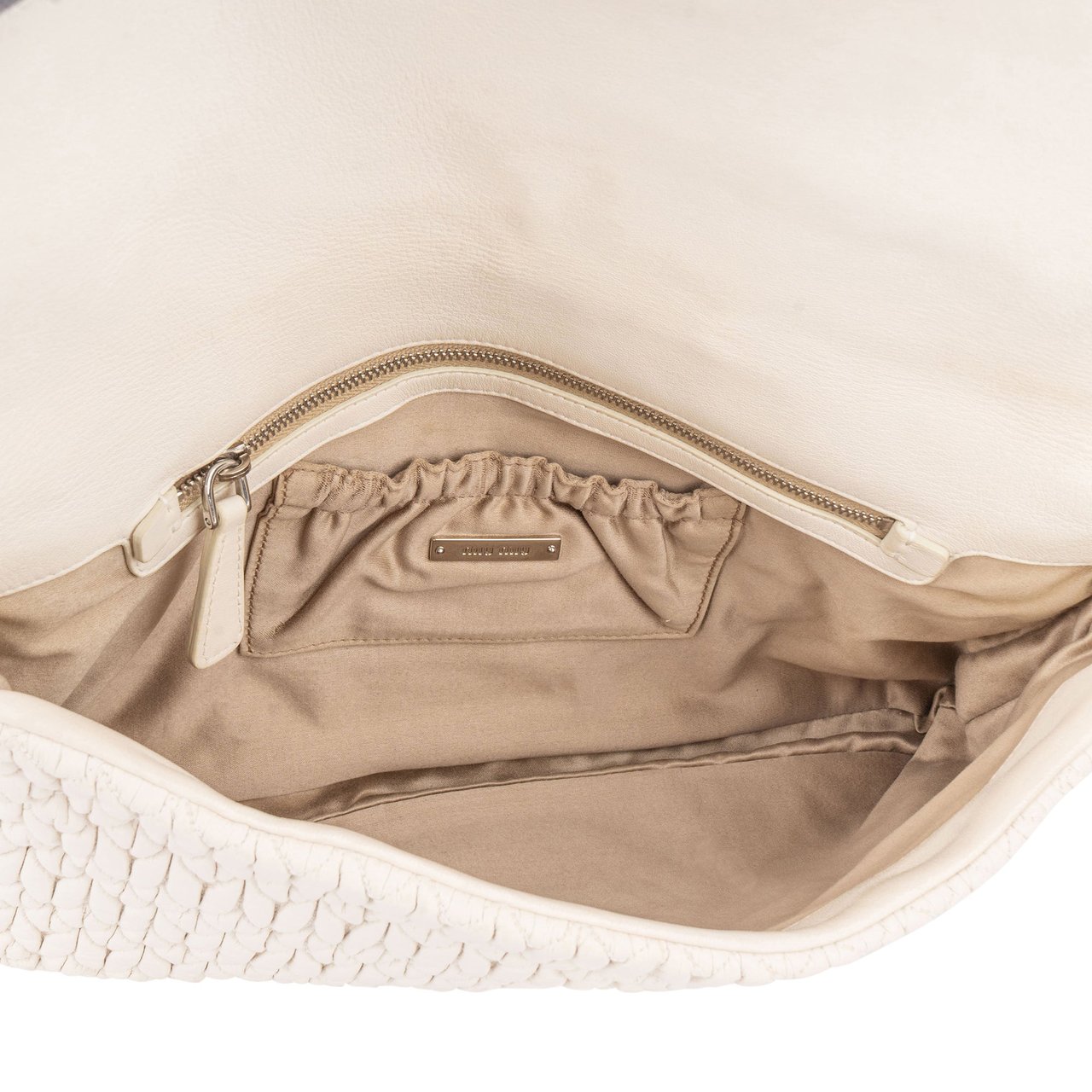 Miu Miu Miu Miu Quilted Leather Crystal Shoulder Flap Bag Divers