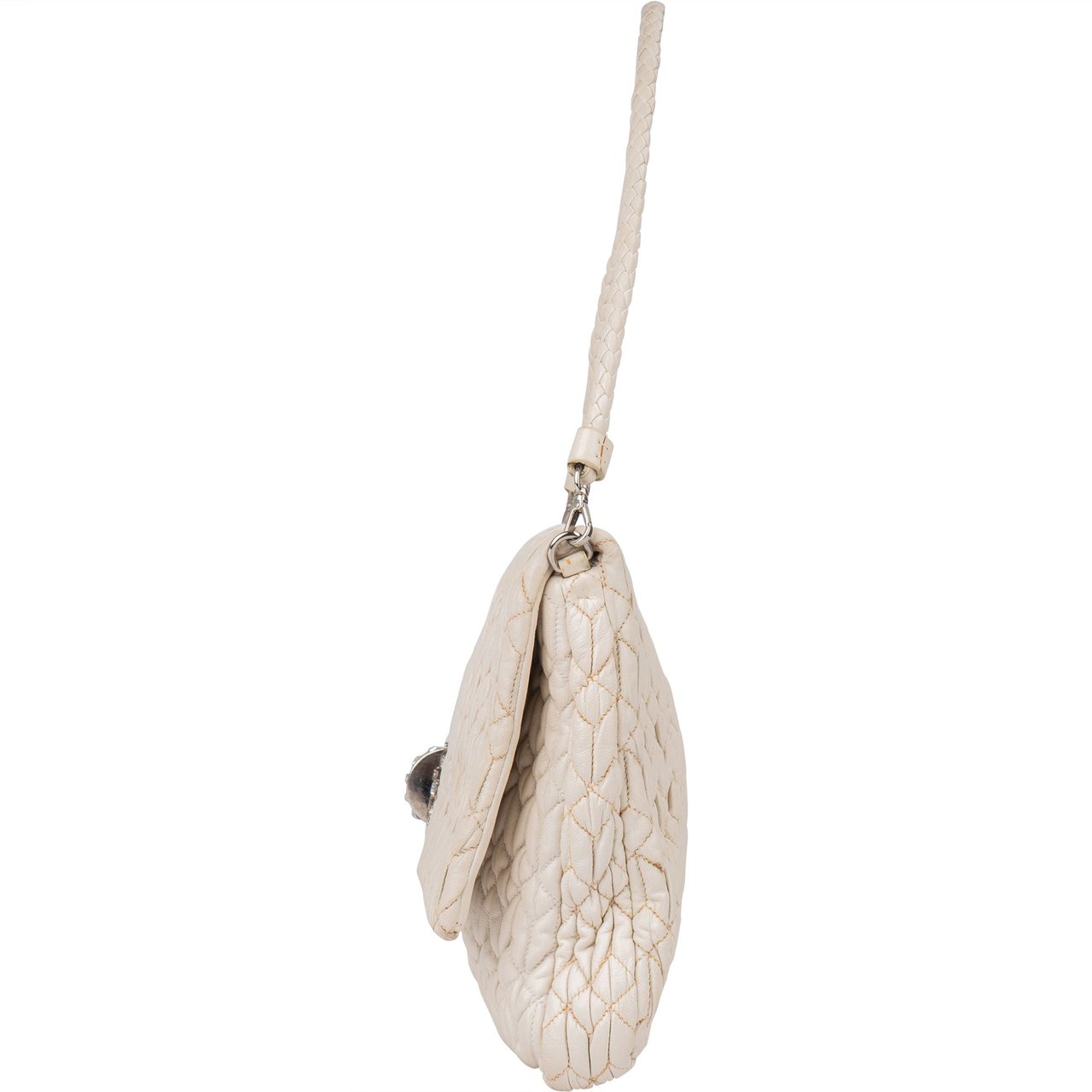 Miu Miu Miu Miu Quilted Leather Crystal Shoulder Flap Bag Divers
