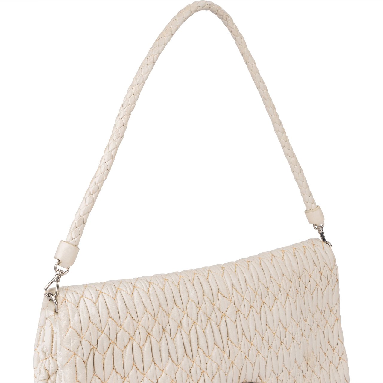 Miu Miu Miu Miu Quilted Leather Crystal Shoulder Flap Bag Divers