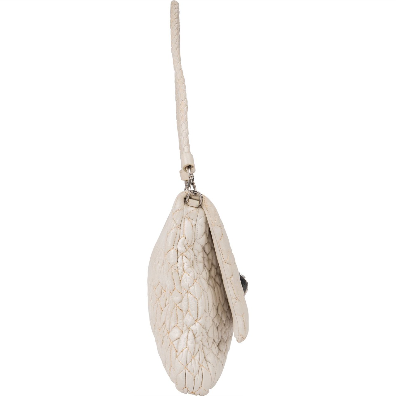 Miu Miu Miu Miu Quilted Leather Crystal Shoulder Flap Bag Divers