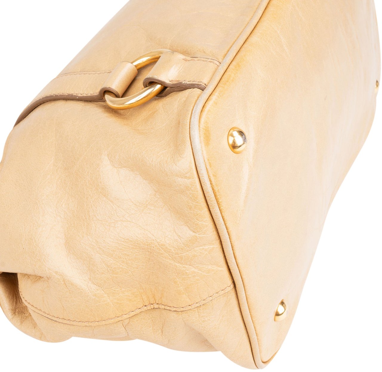Miu Miu Classic Leather City Handbag Beige