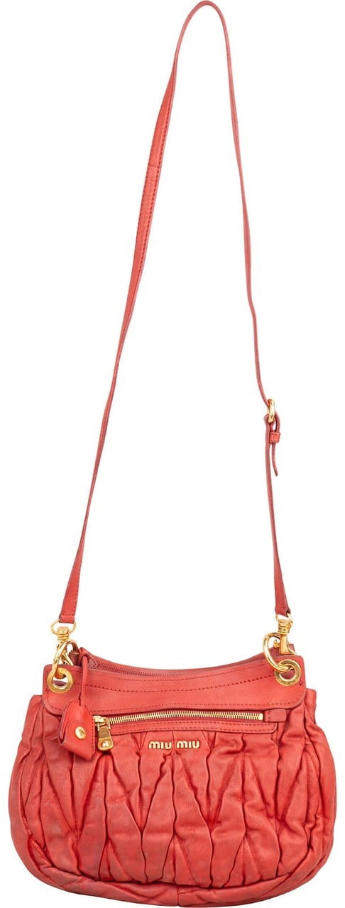 Miu Miu Miu Miu Matelassé Leather Coffer Handbag Rood