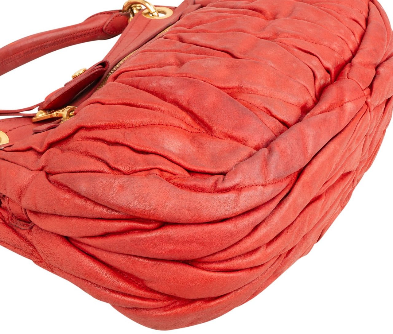 Miu Miu Miu Miu Matelassé Leather Coffer Handbag Rood