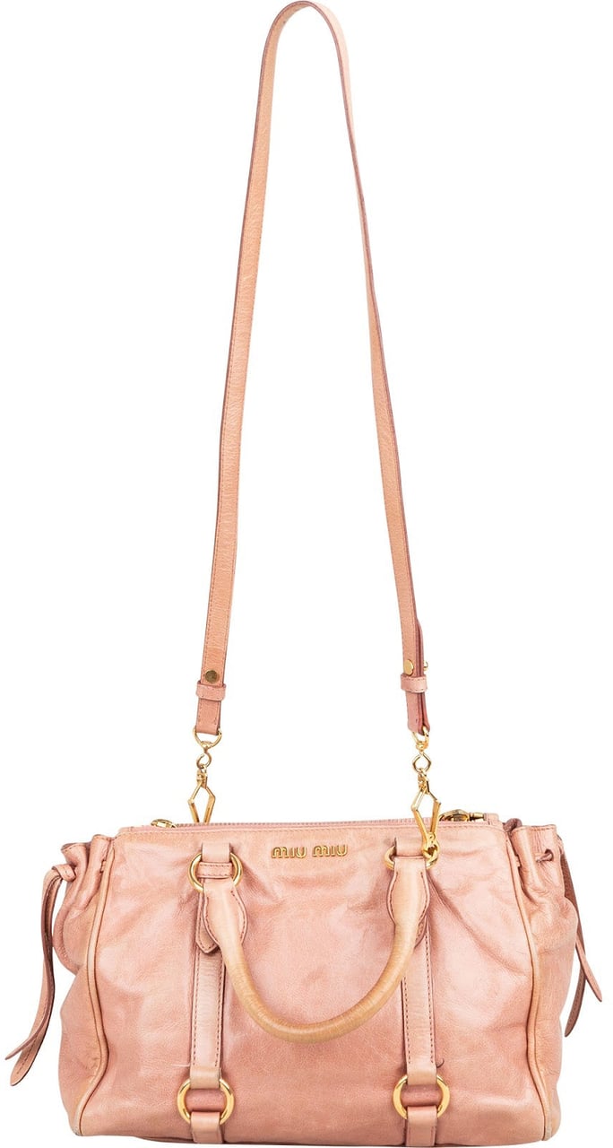 Miu Miu Miu Miu Vitello Lux Bow Handbag Rood