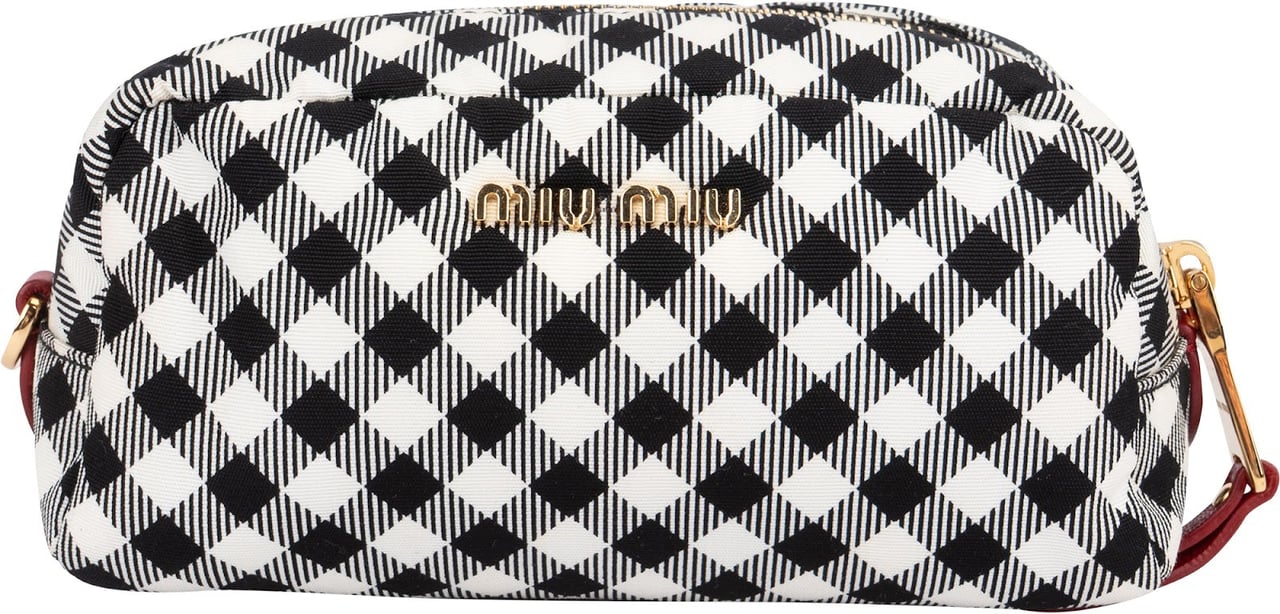 Miu Miu Vichy Gingham Cosmetic Pouch Zwart