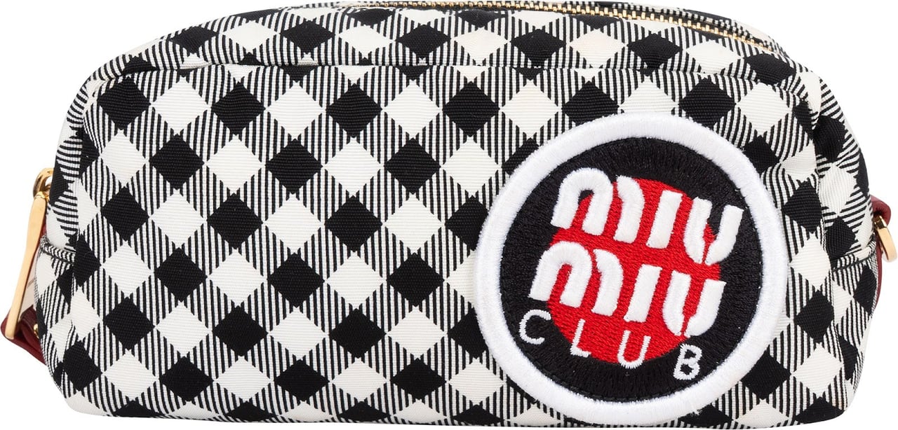 Miu Miu Vichy Gingham Cosmetic Pouch Zwart