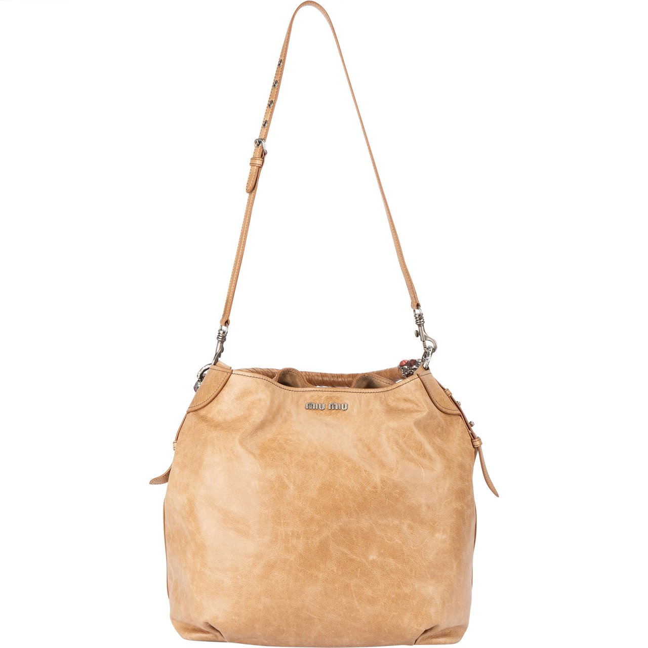 Miu Miu Miu Miu Leather Limited Crystal Handle Handbag Divers
