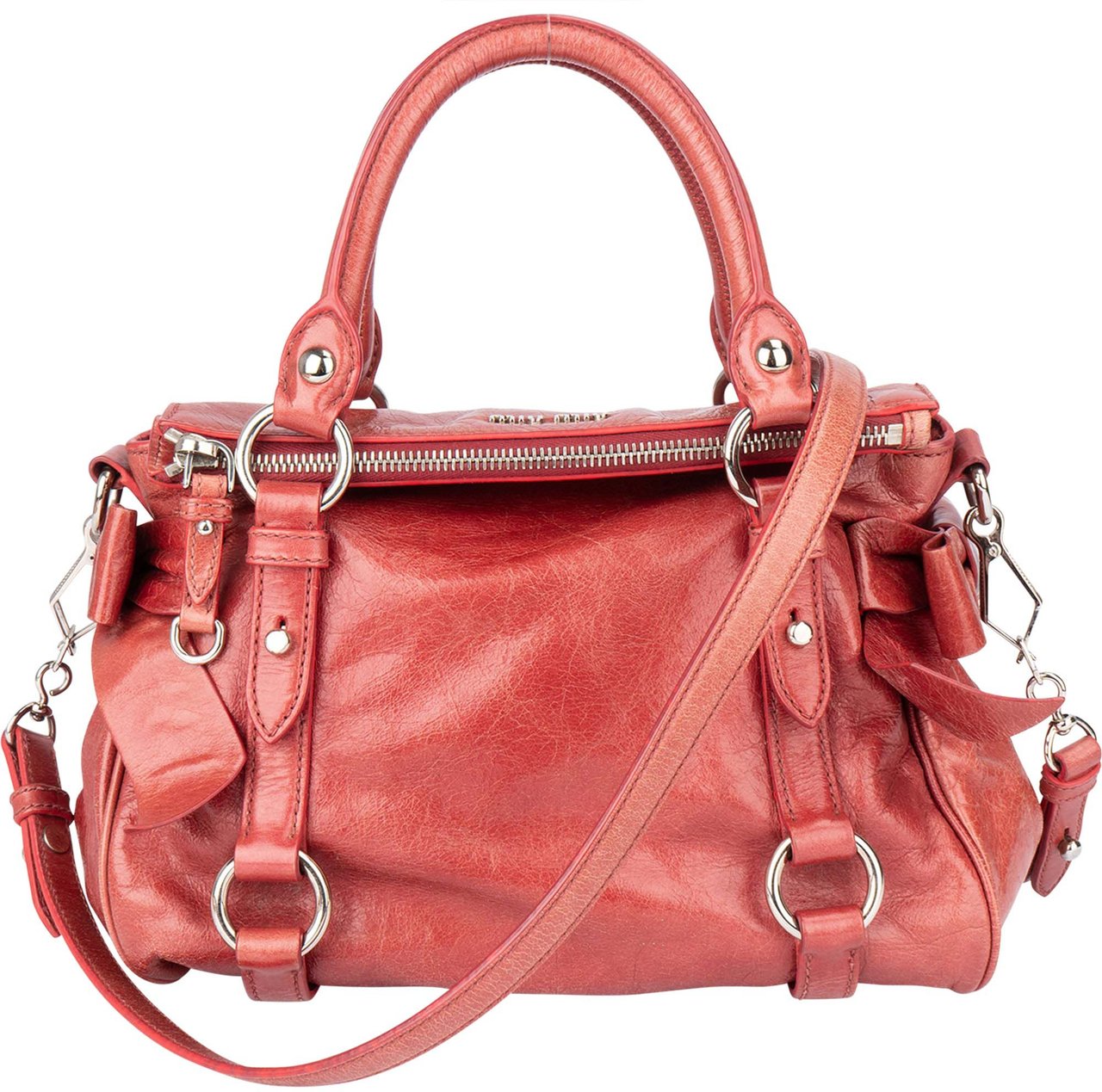 Miu Miu Miu Miu Red Leather Classic City Handbag Divers
