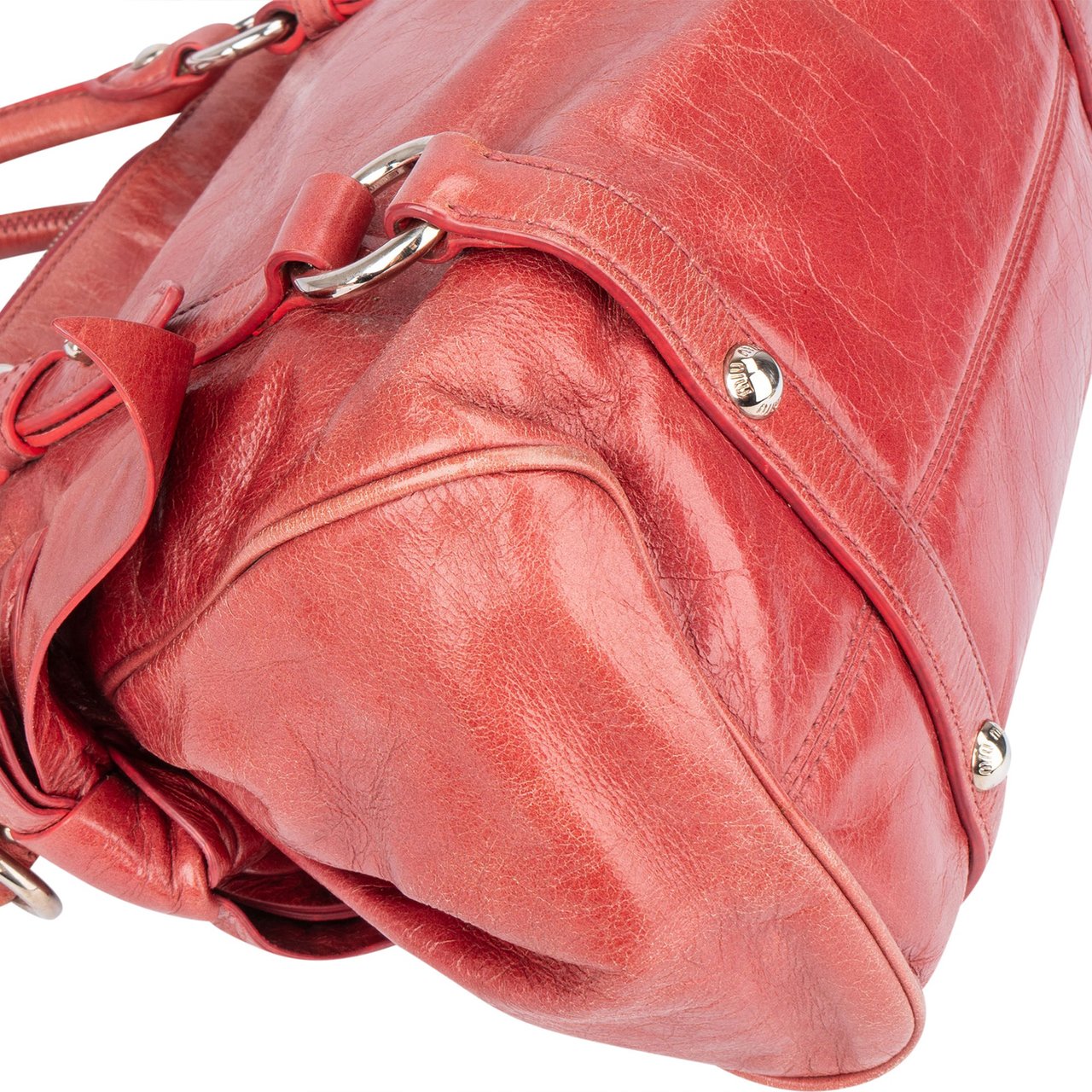 Miu Miu Miu Miu Red Leather Classic City Handbag Divers