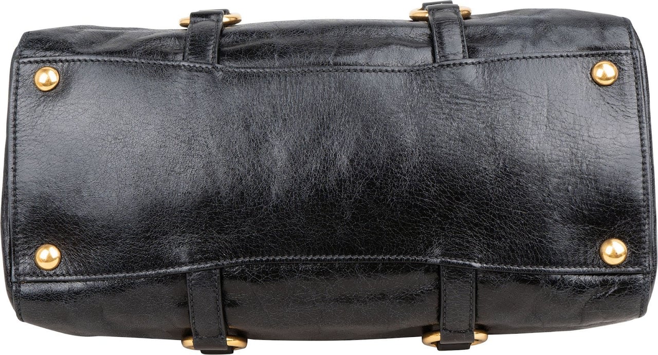 Miu Miu Vitello Lux Leather City Handbag Zwart