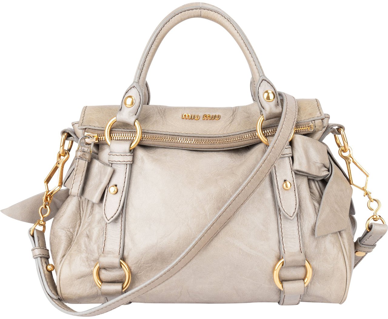 Miu Miu Miu Miu Grey Leather City Handbag Divers