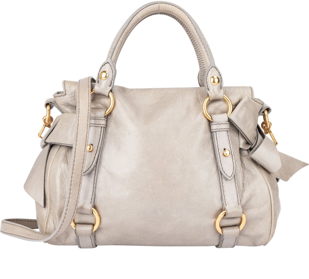 Miu Miu Miu Miu Grey Leather City Handbag Divers