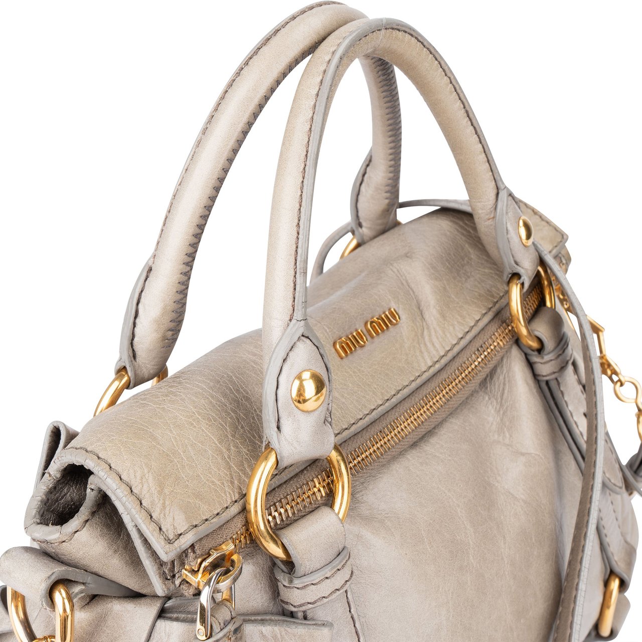 Miu Miu Miu Miu Grey Leather City Handbag Divers
