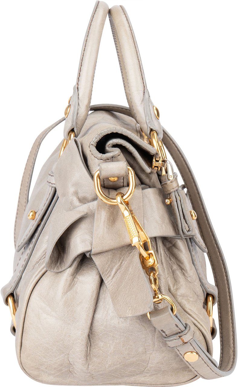 Miu Miu Miu Miu Grey Leather City Handbag Divers