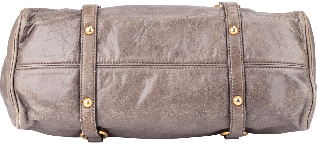 Miu Miu Miu Miu Grey Leather Lock Handbag Divers