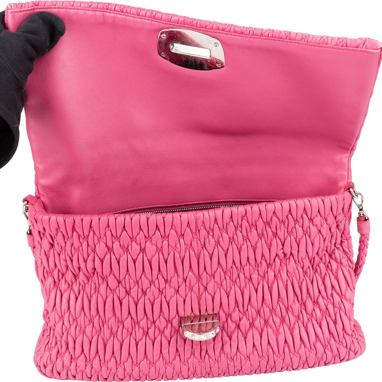 Miu Miu Miu Miu Quilted Leather Crystal Shoulder Bag Divers