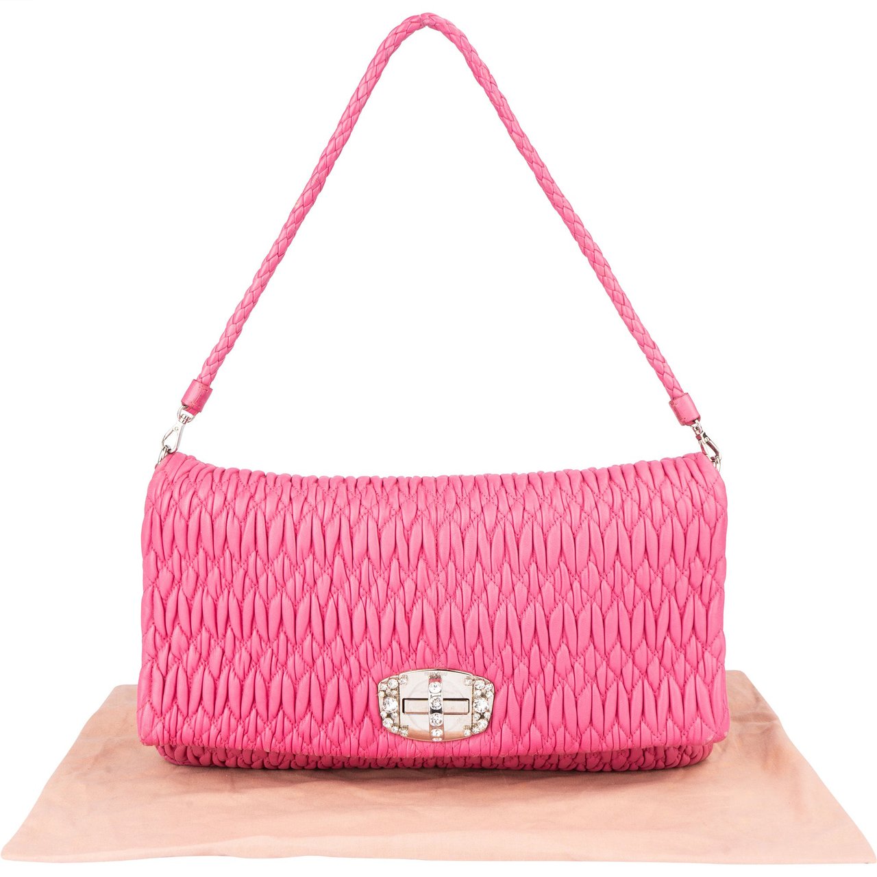 Miu Miu Miu Miu Quilted Leather Crystal Shoulder Bag Divers