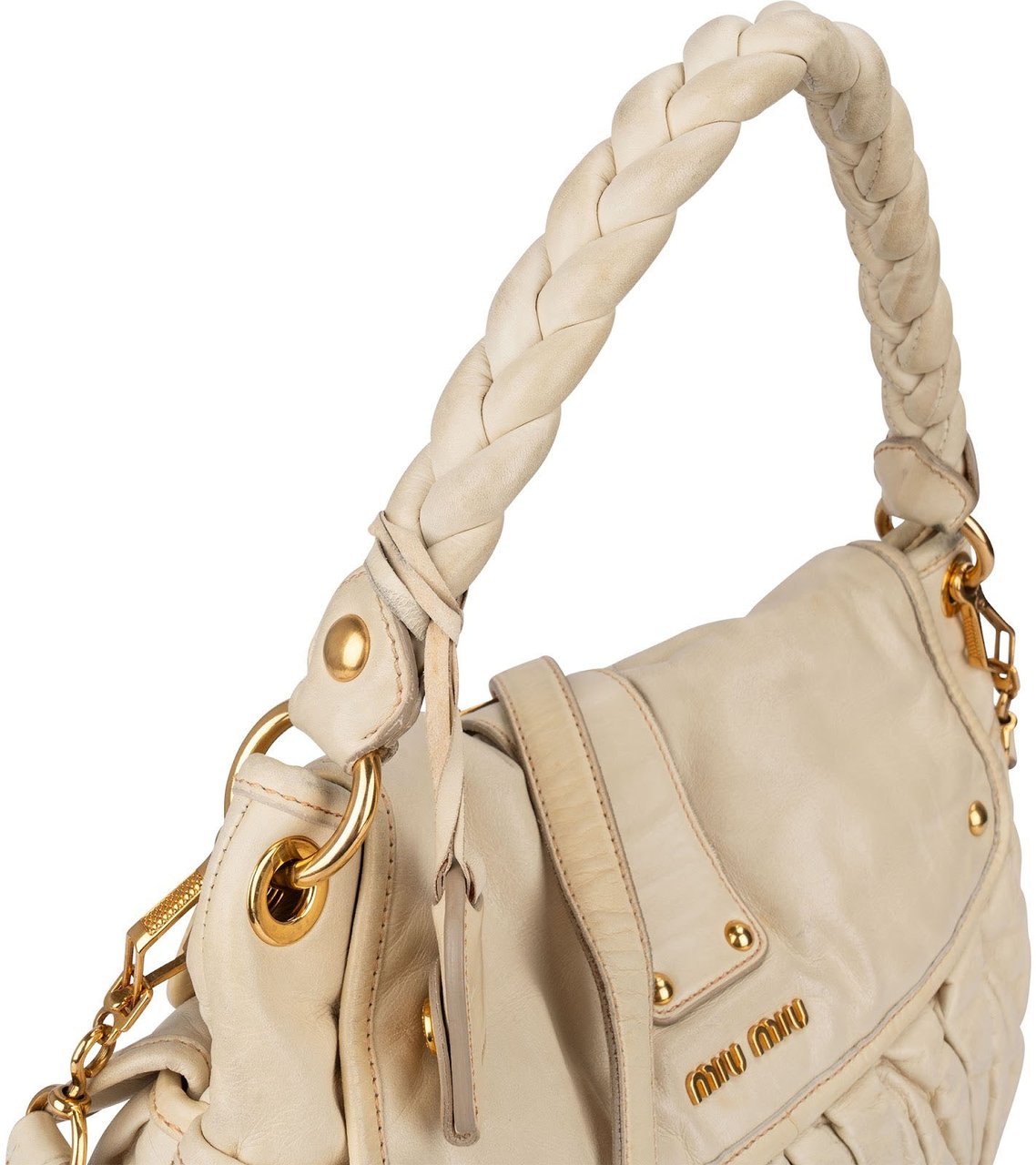 Miu Miu Nappa Leather Hobo Shoulder Bag Divers