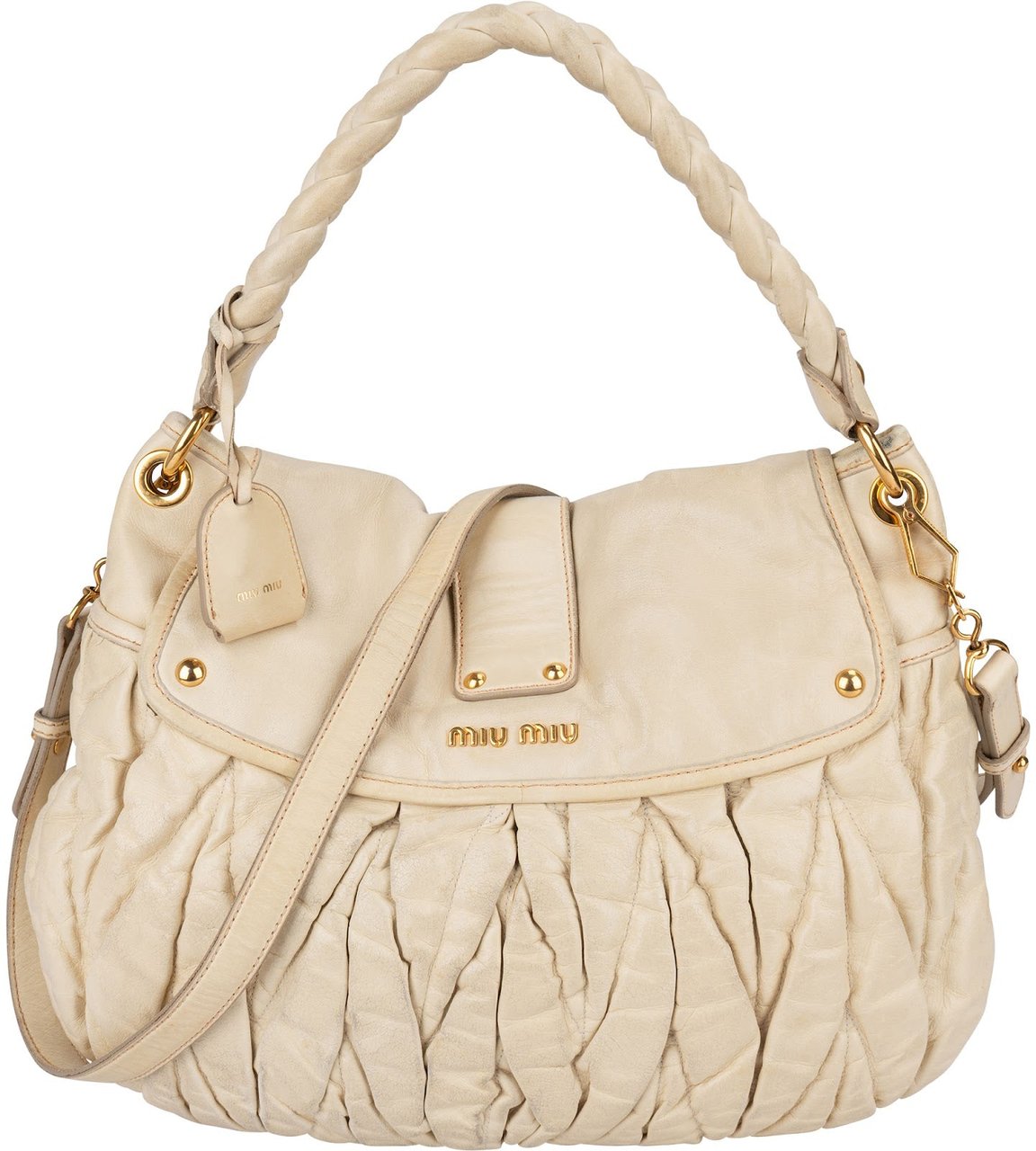 Miu Miu Nappa Leather Hobo Shoulder Bag Divers