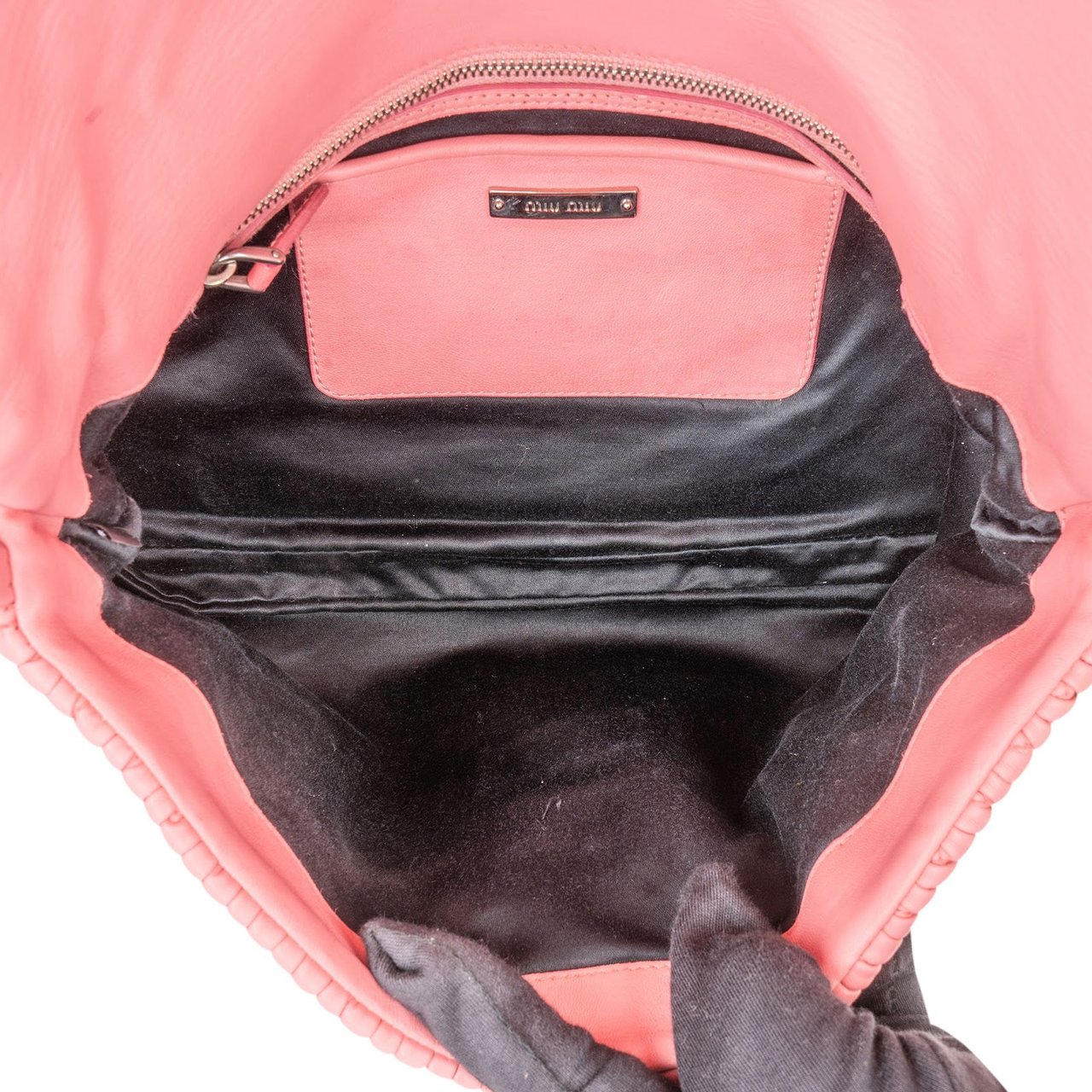 Miu Miu Matelassé Nappa Leather Crystal Flap Shoulder Bag Rood
